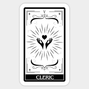 Cleric Tarot Card D&D Nat 20 Dungeons & Dragons T-Shirt Black Sticker